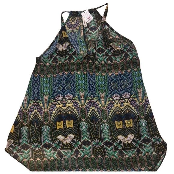 •TYCHE•NWT COLORFUL BOHEMIAN FLOWY SLEEVELESS TANK TOP BLOUSE SIZE SMALL - Picture 1 of 6